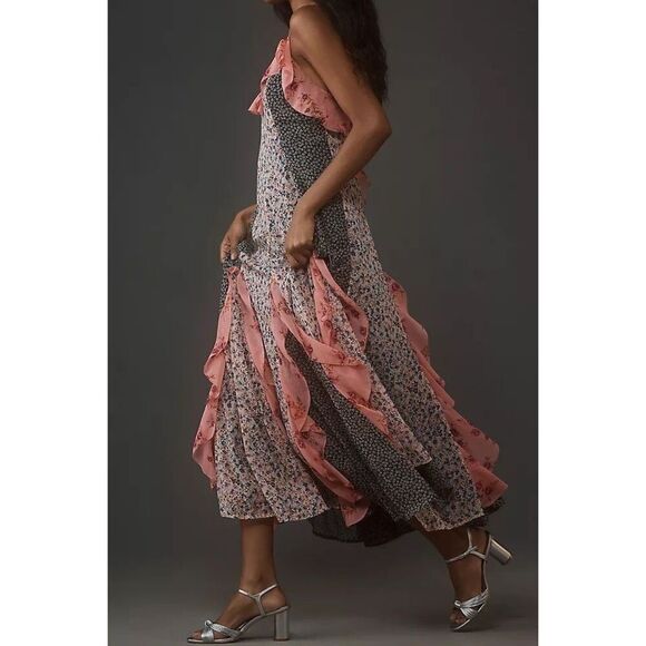 Anthropologie Dresses & Skirts - Anthropologie Sleeveless V-Neck Ruffle Midi Dress XXS NEW